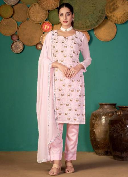 Pink Colour Zeeya Ruhani Varni Latest Designer Georgette Salwar Suit Collection 1501